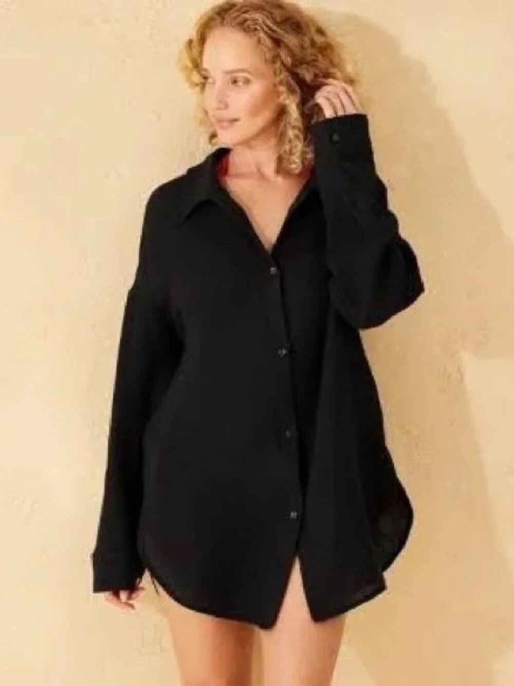 Shade & Shore 100% Cotton Swim Cover Up Shirt Dress  - Size 1X
